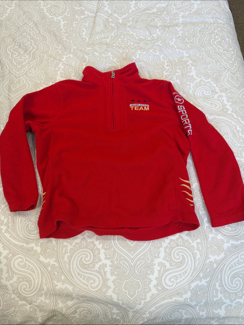 Kids Red Quarter-Zip Sports Fleece Pullover - Bogner